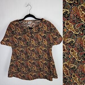 Shoulder Shirts Women’s Post Surgery Adaptive Blouse Medium Paisley Easy Wear